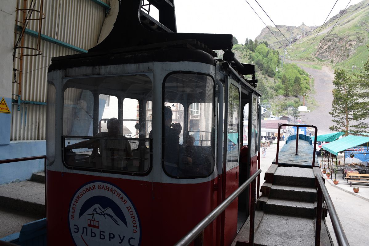 02A Boarding The Cable Car At Azau Village 2375m To Krugozor 3000m To Start The Mount Elbrus Climb